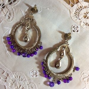 bebe Jewelry - Huge Jingle Gypsy India Beaded Jeweled Earrings bebe Jewelry - Huge Jingle Gypsy India Beaded Jeweled Earrings